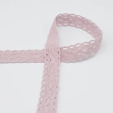 oud roze licht kloskant katoen 25mm @kickenstoffen fournituren