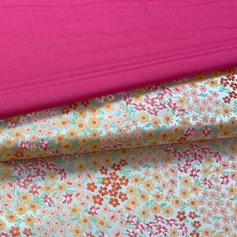 jacquard bloemetjes katoen uni 110230 - kickenstoffen