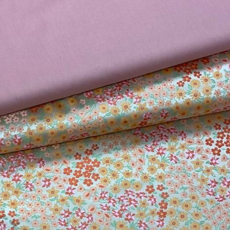 jacquard bloemetjes katoen uni 110260 - kickenstoffen