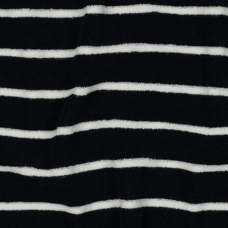 strepen badstof tricot marine blauw - kickenstoffen