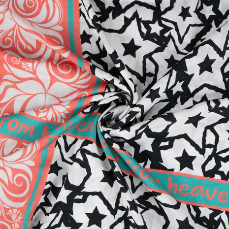 sterren met streep paneel viscose - KicKenStoffen
