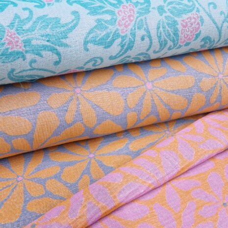 Hammam Jacquard capri orange en curacao tiffany (3)