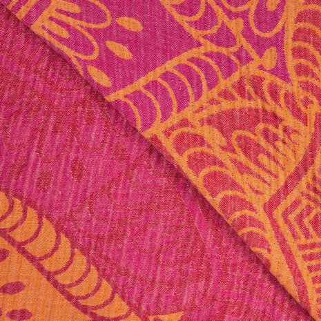 Hammam Jacquard Ornament red orange - kickenstoffen