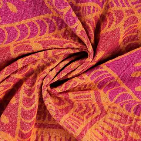 Hammam Jacquard Ornament red orange - kickenstoffen