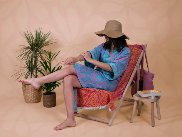 Beach wear sunny flowers wardrobe - KicKenStoffen (2)