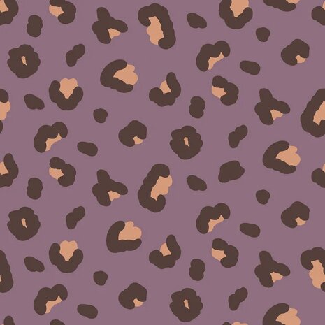 luipaard print mauve french terry KicKenStoffen