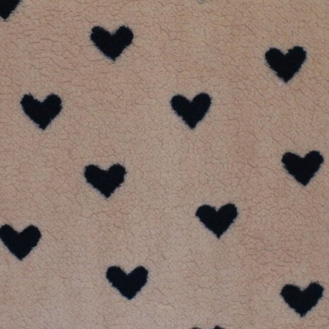 hartjes babyteddy taupe beige zwart KicKenStoffen - BEEBSstofjes