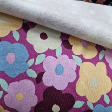 bloemen sweatstof brushed binnenkant - kickenstoffen