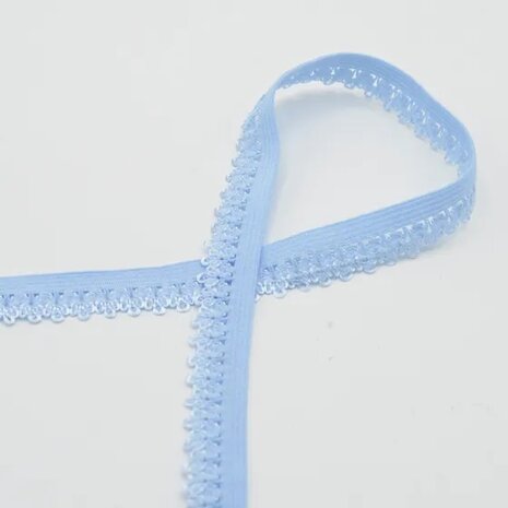 KicKenStoffen fournituren - kant elastiek 13mm babyblauw