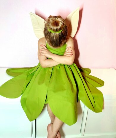 tinkerbel set van groene katoen - natural glitterhydrofiel - mbym.sewing 1