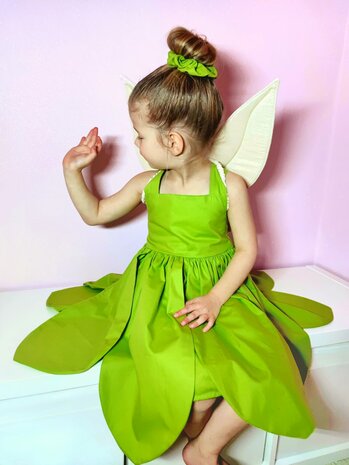 tinkerbel set van groene katoen - natural glitterhydrofiel - mbym.sewing 1