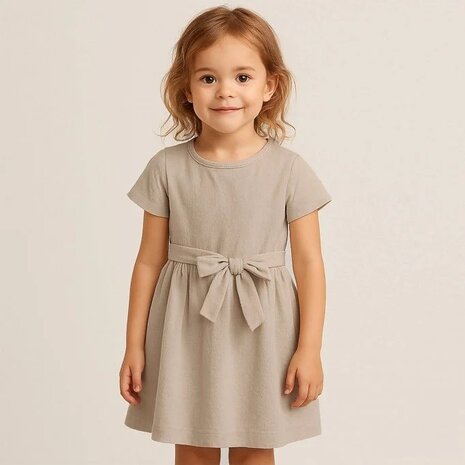 BEEBSstofjes beige taupe uni gewassen katoen kickenstoffen