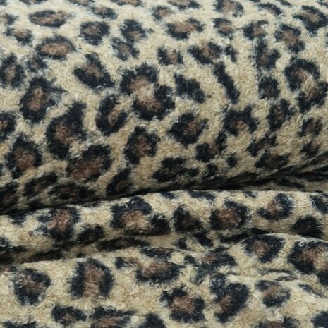 boucle teddy Poppy luipaard rondjes KicKenStoffen