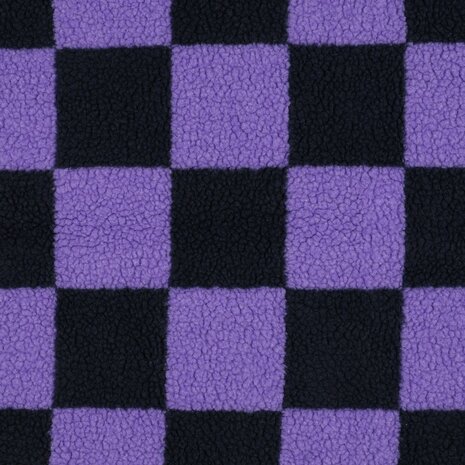 lila blok ruiten teddy Poppyfabrics van KicKenStoffen