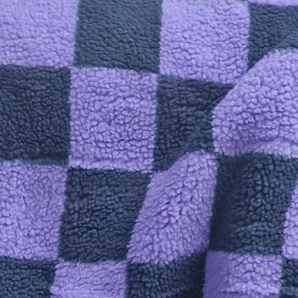 lila blok ruiten teddy Poppyfabrics van KicKenStoffen