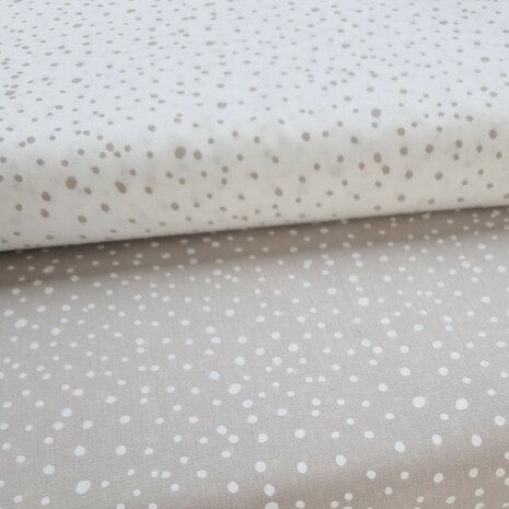 confettie stipjes katoen kickenstoffen wit en beige combi