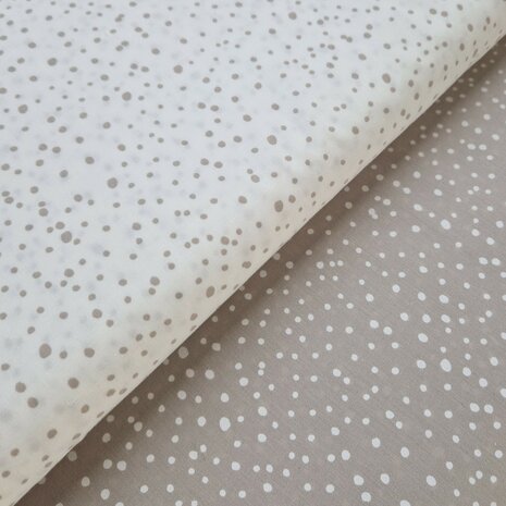 confettie stipjes katoen kickenstoffen beige en wit combi