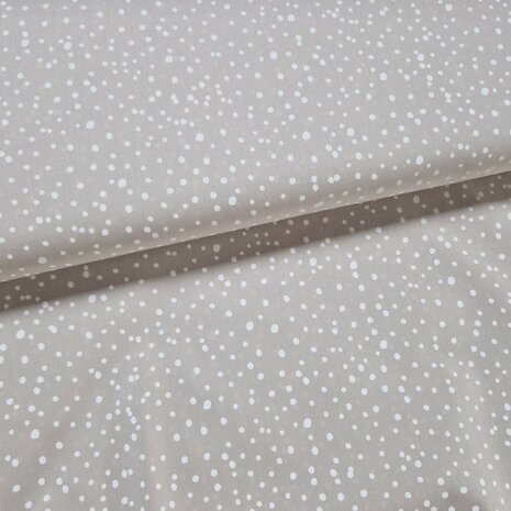 confettie stipjes katoen kickenstoffen beige-wit