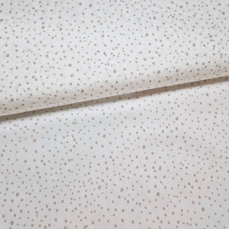 confettie stipjes katoen kickenstoffen wit-beige