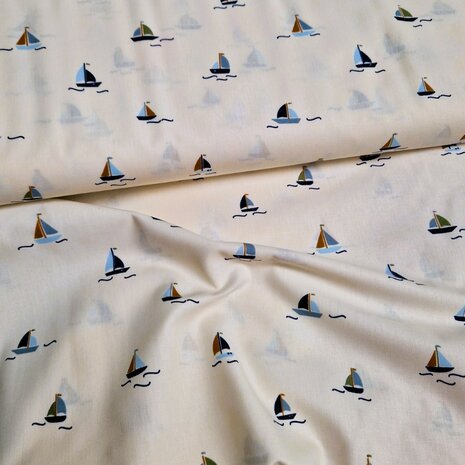 zeilbootjes poplin van KicKenStoffen