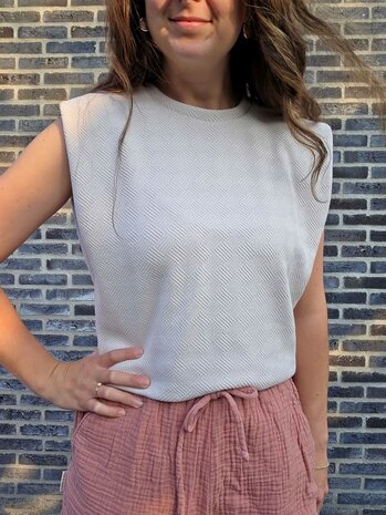 hydofiele stof short  en top LIbbie jacquard stof patroon Jules beletoile - stof kickenstoffen - gemaakt door mbym.sewing