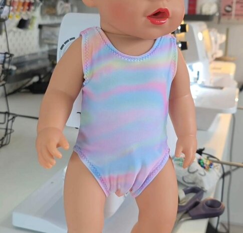 poppen badpakje gemaakt door mbym.sewing - zwemlycra