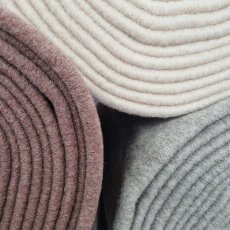 merino wol fleece ecru en mauve en taupe - kickenstoffen