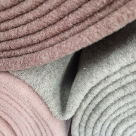 merino wol fleece mauve en nude roze en taupe - kickenstoffen