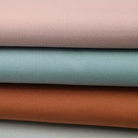 Fijne baby rib SOFT nude zeegroen mint cognac.