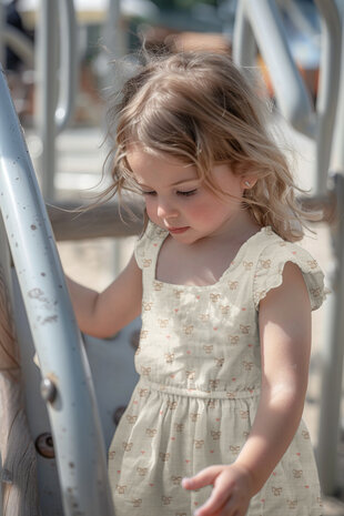 natural beige strikken en harten hydrofiel KicKenStoffen