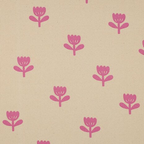 biologische ribtricot tulpen Poppy - kickenstoffen