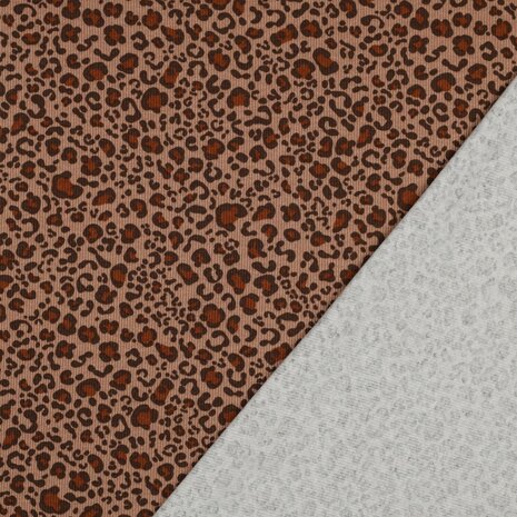 poppy animal skin beige ribtricot - kickenstoffen