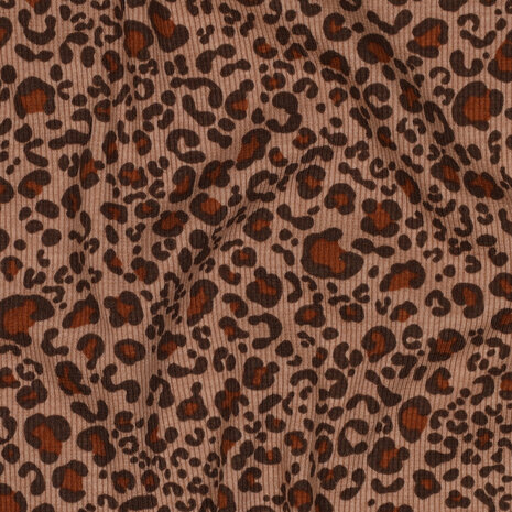 poppy animal skin beige ribtricot - kickenstoffen