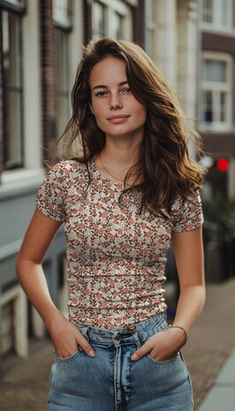 biologische ribtricot klimopbloemen Poppy - kickenstoffen