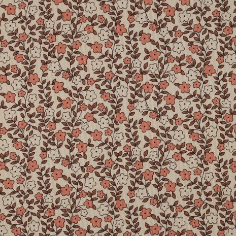 biologische ribtricot klimopbloemen Poppy - kickenstoffen