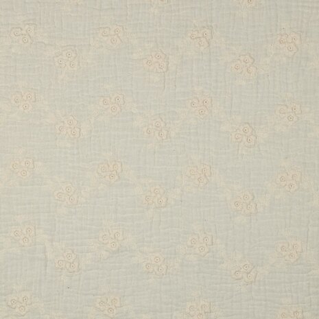natural trosjes bloemen hydrofiel broderie 04324.002 - poppy - kickenstoffen