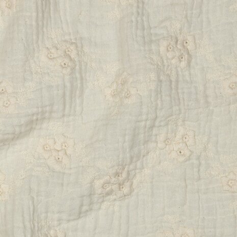 natural trosjes bloemen hydrofiel broderie 04324.002 - poppy - kickenstoffen