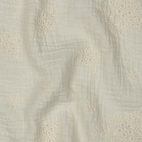 natural bloemen en takjes hydrofiel broderie 04325.002 - poppy - kickenstoffen