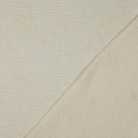 natural bloemen en takjes hydrofiel broderie 04325.002 - poppy - kickenstoffen