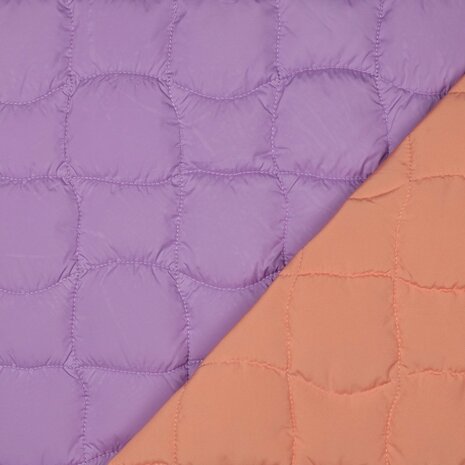 gewatteerde jassenstof lila zalm dubbelzijdig 03672.004 poppy fabrics - kickenstoffen