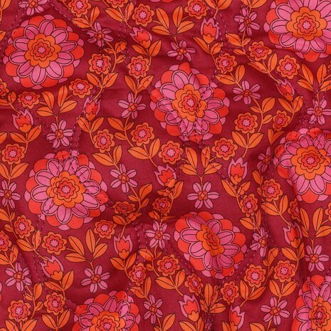 cotton voile stepped flowers 05678 poppy - kickenstoffen