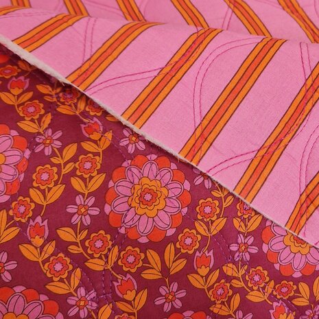 cotton voile stepped flowers 05678 poppy - kickenstoffen
