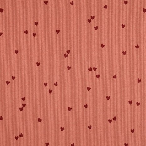 hartjes babyrib tricot SOFT klei roze van KicKenStoffen