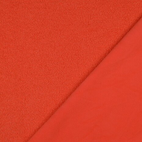 teddyfleece oranje rood - dubbelzijdig - poppyfabrics bij KicKenStoffen