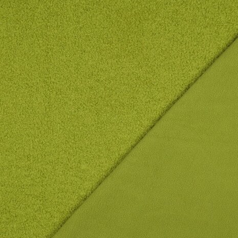 teddyfleece oud lime - dubbelzijdig - poppyfabrics bij KicKenStoffen