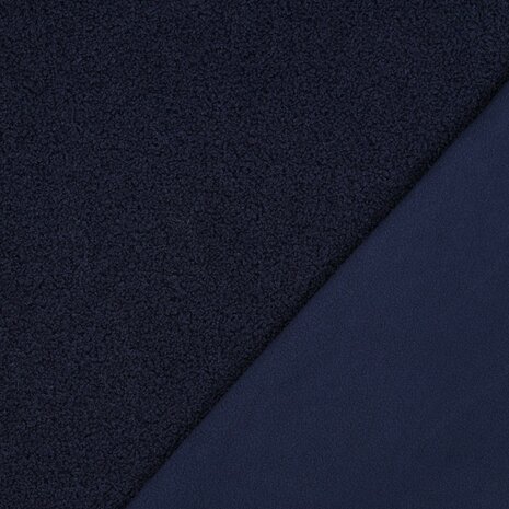 teddyfleece marine blauw - dubbelzijdig - poppyfabrics bij KicKenStoffen