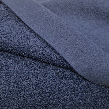 teddyfleece donker marine blauw - dubbelzijdig poppyfabrics bij KicKenStoffen