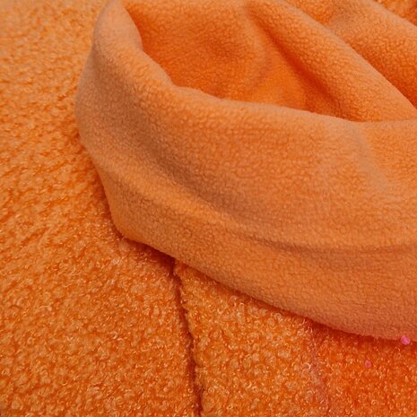 teddyfleece oranje  - dubbelzijdig - poppyfabrics bij KicKenStoffen