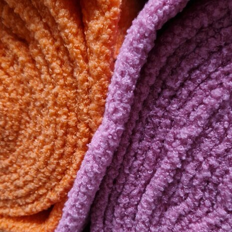 teddyfleece oranje roze blauw dubbelzijdig - poppyfabrics bij KicKenStoffen