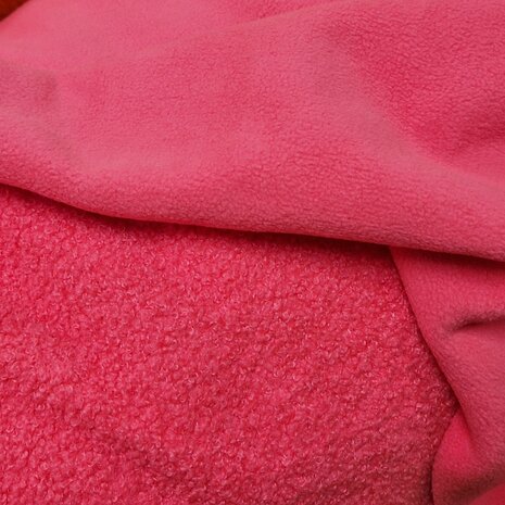 teddyfleece neon roze - dubbelzijdig - poppyfabrics bij KicKenStoffen